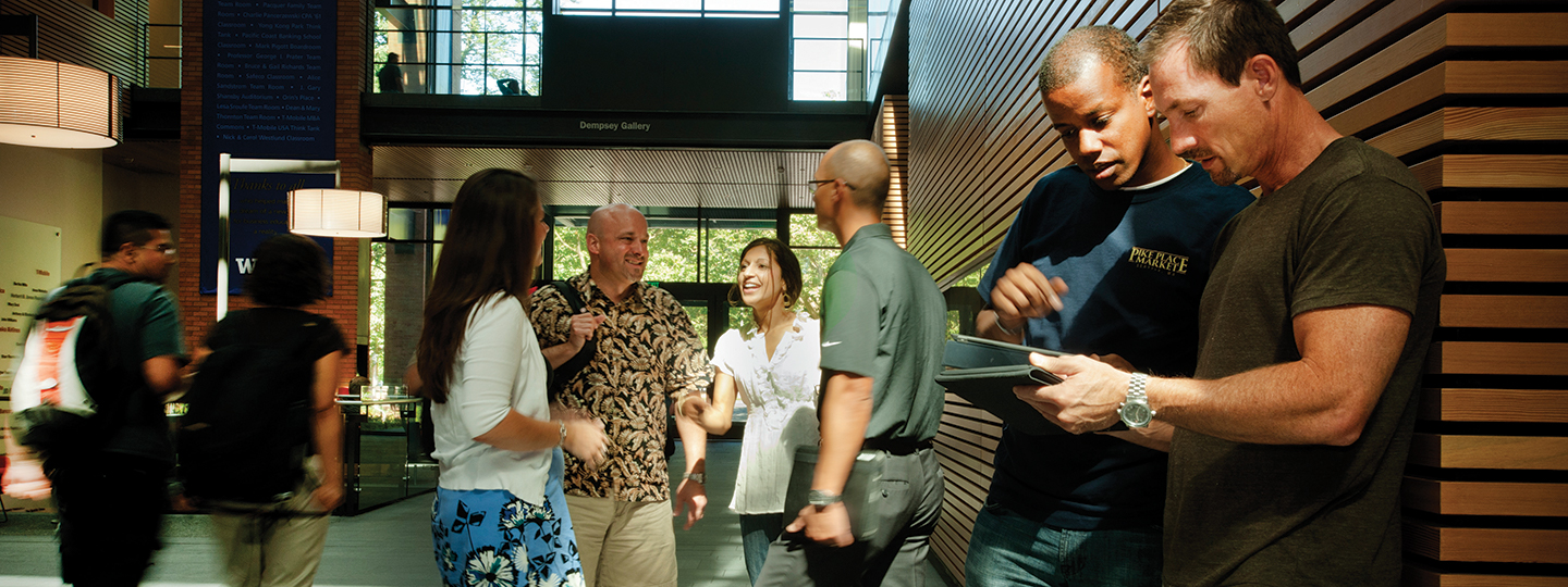 Students inside Paccar Hall